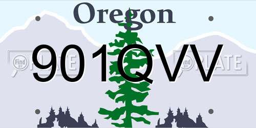 901QVV Oregon License Plate