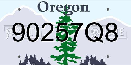 90257Q8 Oregon License Plate