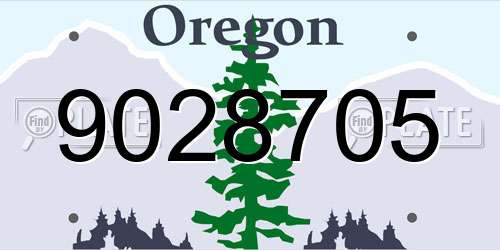 9028705 Oregon License Plate