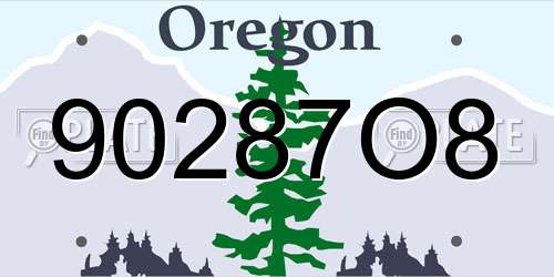 90287O8 Oregon License Plate