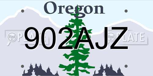 902AJZ Oregon License Plate