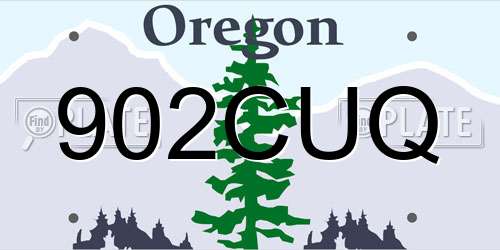 902CUQ Oregon License Plate