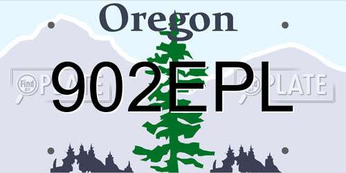 902EPL Oregon License Plate