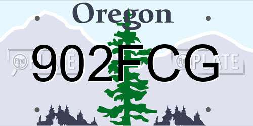 902FCG Oregon License Plate