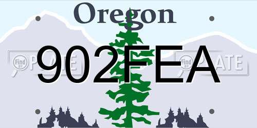 902FEA Oregon License Plate