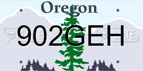 902GEH Oregon License Plate