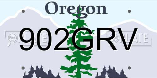 902GRV Oregon License Plate