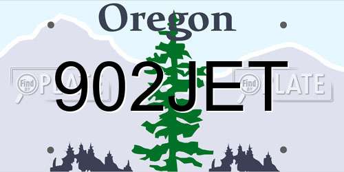 902JET Oregon License Plate