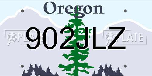 902JLZ Oregon License Plate