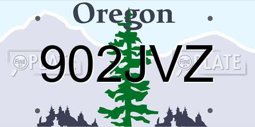 902JVZ Oregon License Plate
