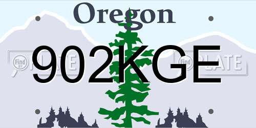902KGE Oregon License Plate