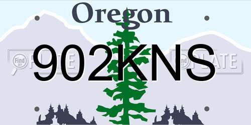 902KNS Oregon License Plate