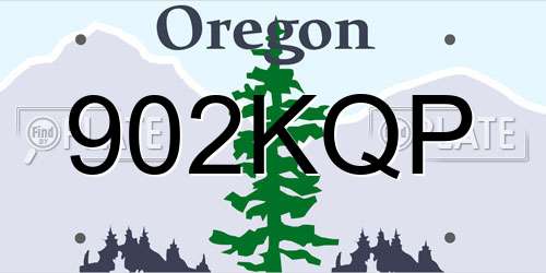 902KQP Oregon License Plate