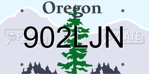 902LJN Oregon License Plate