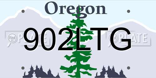 902LTG Oregon License Plate