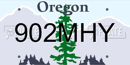 902MHY Oregon License Plate