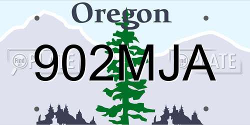 902MJA Oregon License Plate