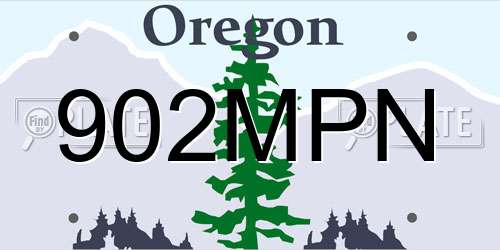 902MPN Oregon License Plate