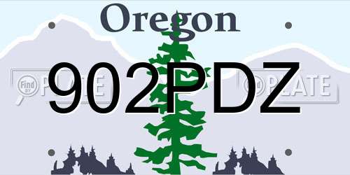 902PDZ Oregon License Plate