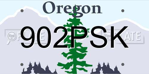 902PSK Oregon License Plate