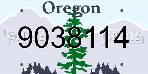 9038114 Oregon License Plate