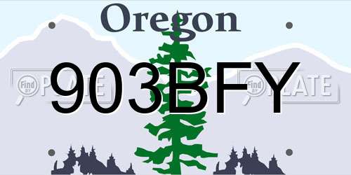 903BFY Oregon License Plate