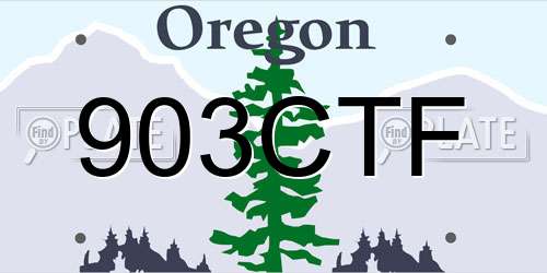 903CTF Oregon License Plate