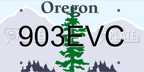 903EVC Oregon License Plate