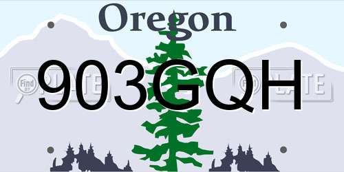 903GQH Oregon License Plate