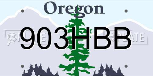 903HBB Oregon License Plate