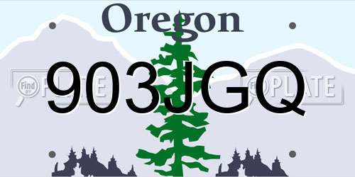 903JGQ Oregon License Plate