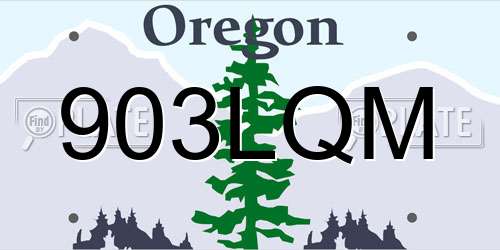 903LQM Oregon License Plate