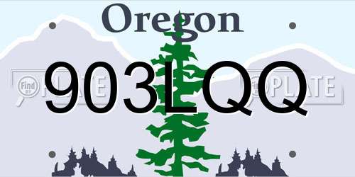 903LQQ Oregon License Plate