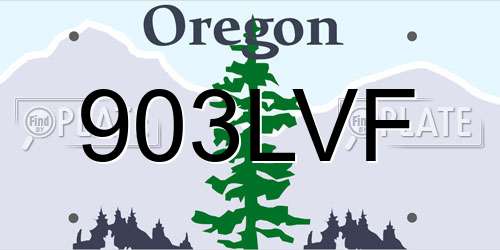 903LVF Oregon License Plate