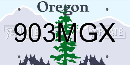 903MGX Oregon License Plate