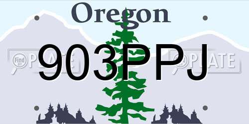 903PPJ Oregon License Plate