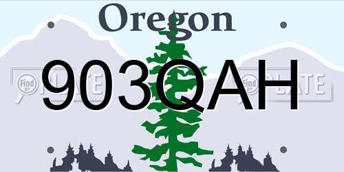 903QAH Oregon License Plate