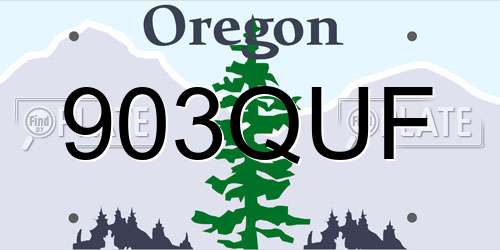 903QUF Oregon License Plate