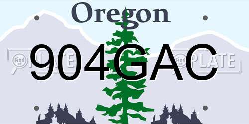 904GAC Oregon License Plate