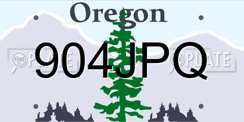 904JPQ Oregon License Plate