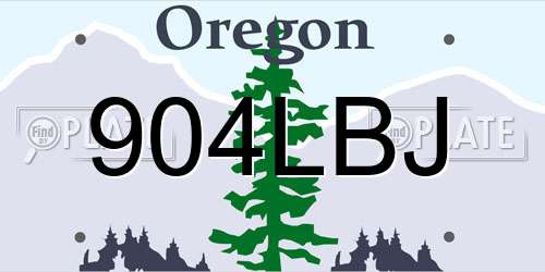 904LBJ Oregon License Plate