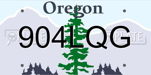 904LQG Oregon License Plate