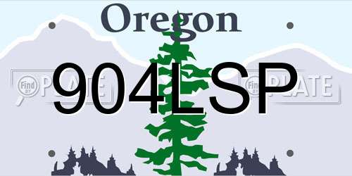 904LSP Oregon License Plate