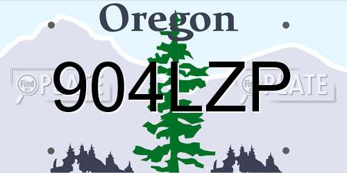 904LZP Oregon License Plate