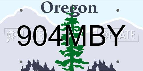 904MBY Oregon License Plate
