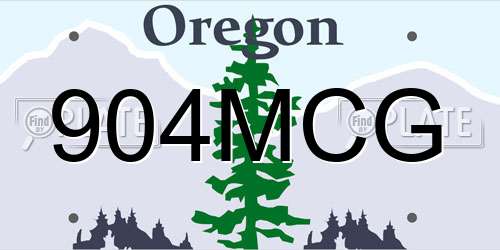 904MCG Oregon License Plate