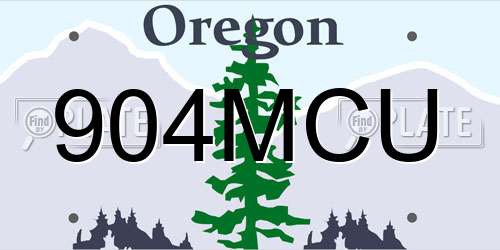 904MCU Oregon License Plate