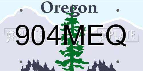 904MEQ Oregon License Plate