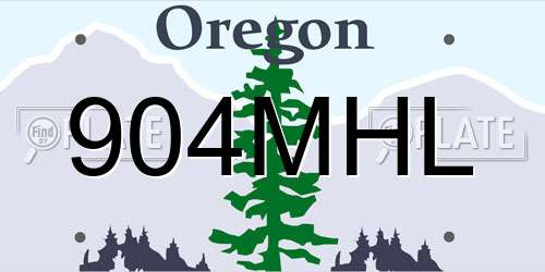 904MHL Oregon License Plate
