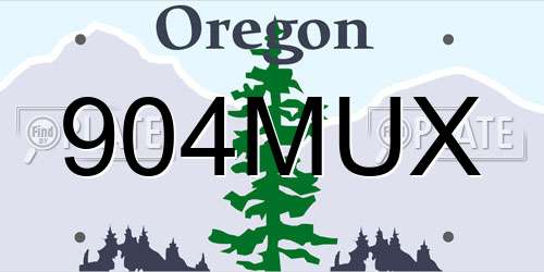 904MUX Oregon License Plate